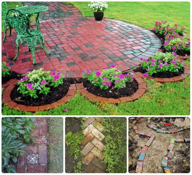 Brick edging designed in patterns and layouts 